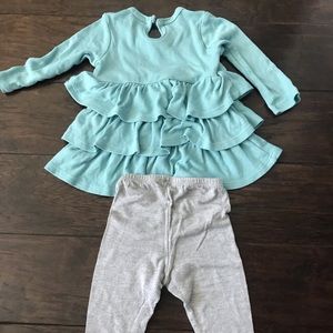 Splendid Blue Ruffle Top Pants Girl 6-12 Months